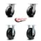 Service Caster 6 Inch Kingpinless Phenolic Wheel Swivel Caster Swivel 2 Rigid SCC, 2PK SCC-KP30S620-PHR-2-R-2 - alternate 2